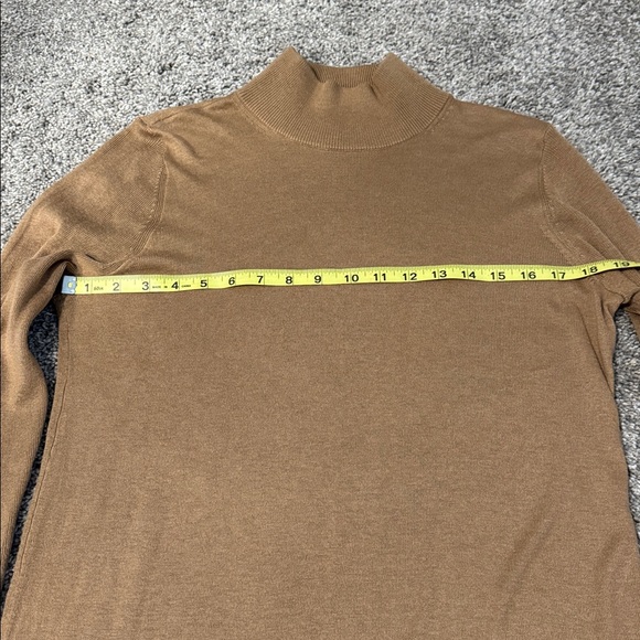 NWOT J Jill Camel-Colored Silk/Cotton blende Lightweight Sweater - Picture 2 of 7